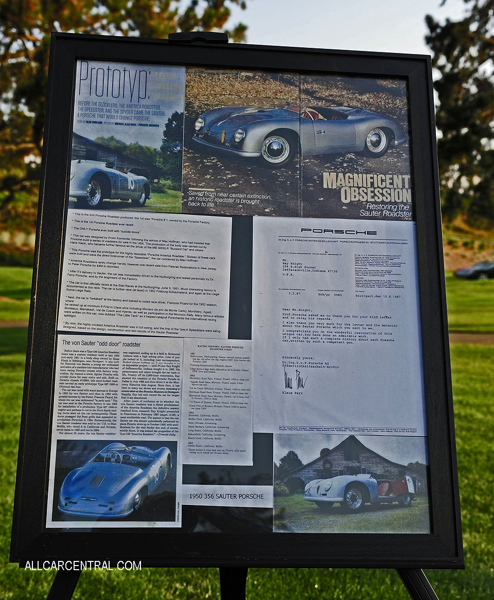 Porsche 356 Sauter Roadster sn-10359 1951 Porsche Works Monterey 2017