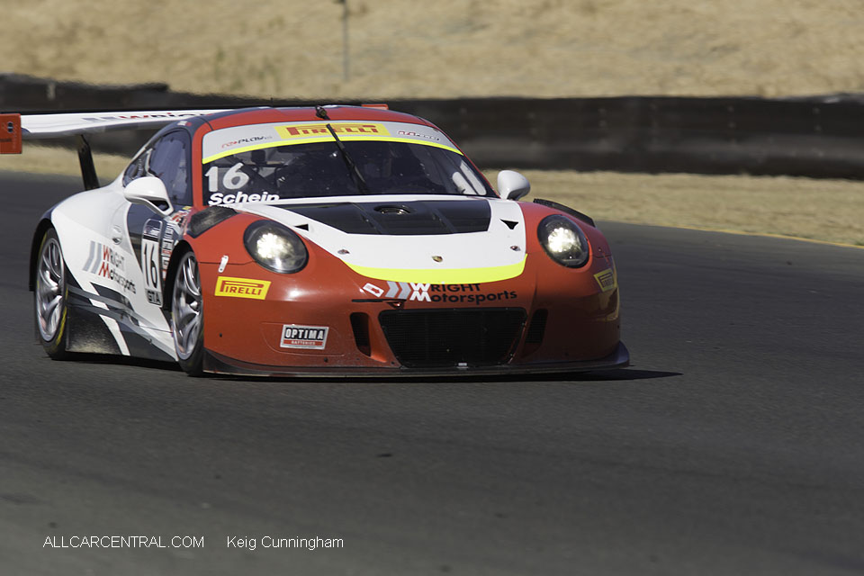Porsche 911 GT3R Michael Schein WC Sonoma 2016 Keig  Cunningham Photo