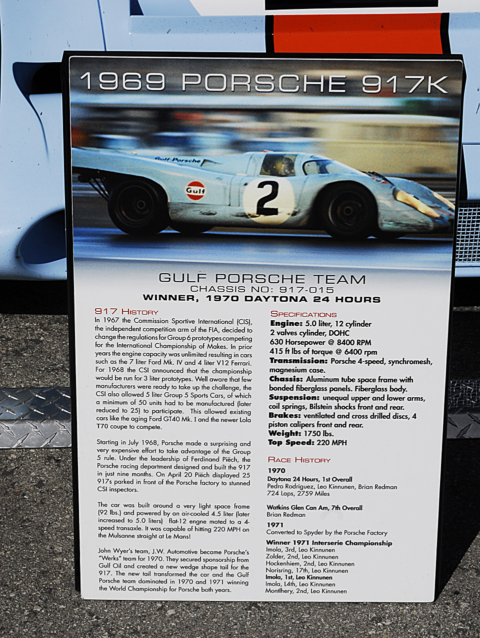  Porsche 917 sn-917 015 1970 RennSport Reunion 2011 