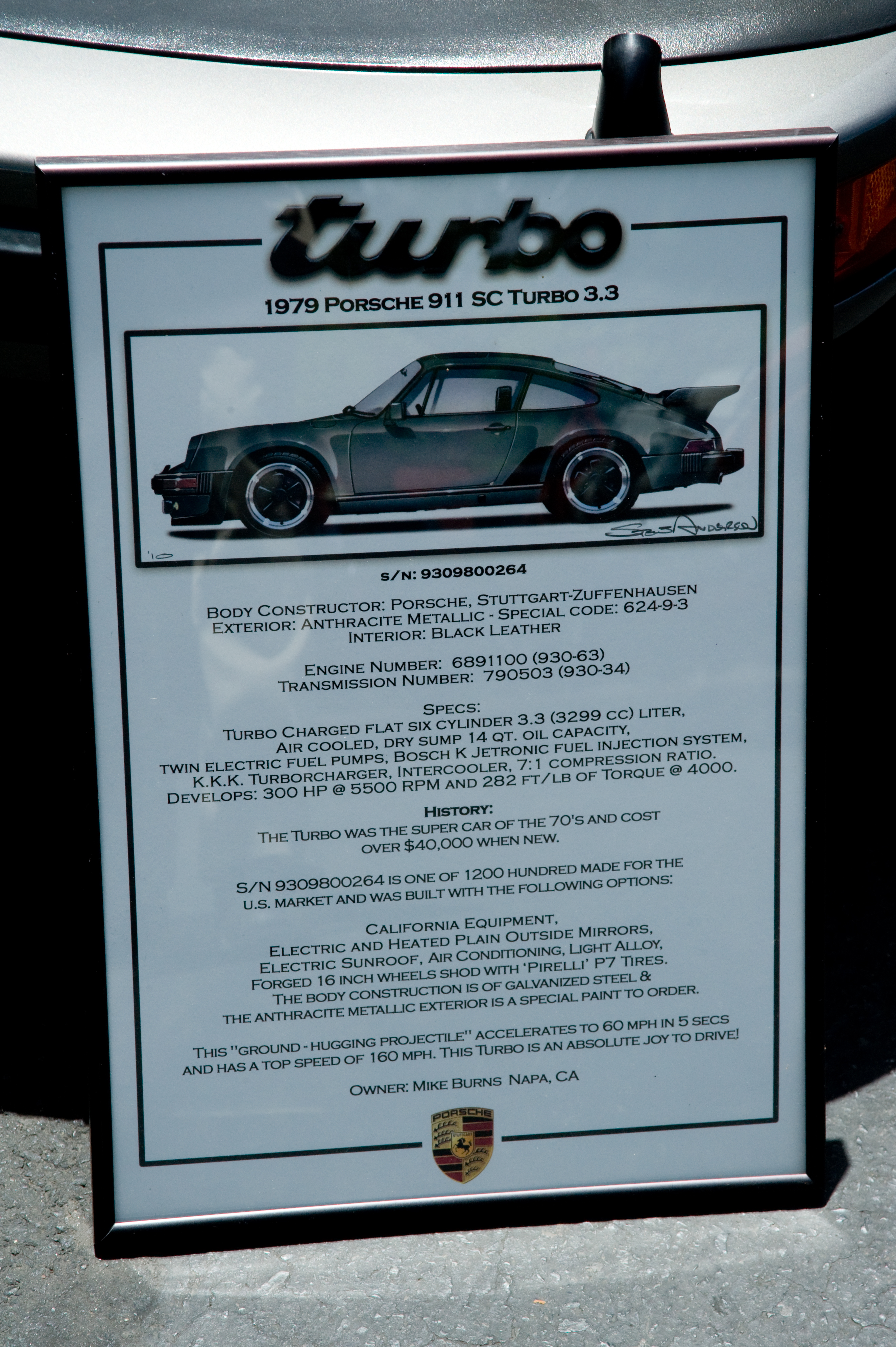 Porsche 930 sn-9309800264 1979 Yountville CA 2016