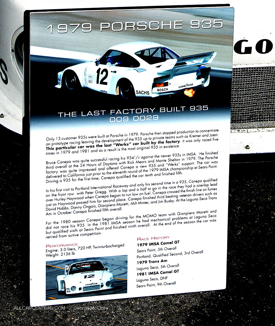 Porsche 935 sn-009-0029 1979 Monterey Motorsports Reunion 2016 George  McClure Photo