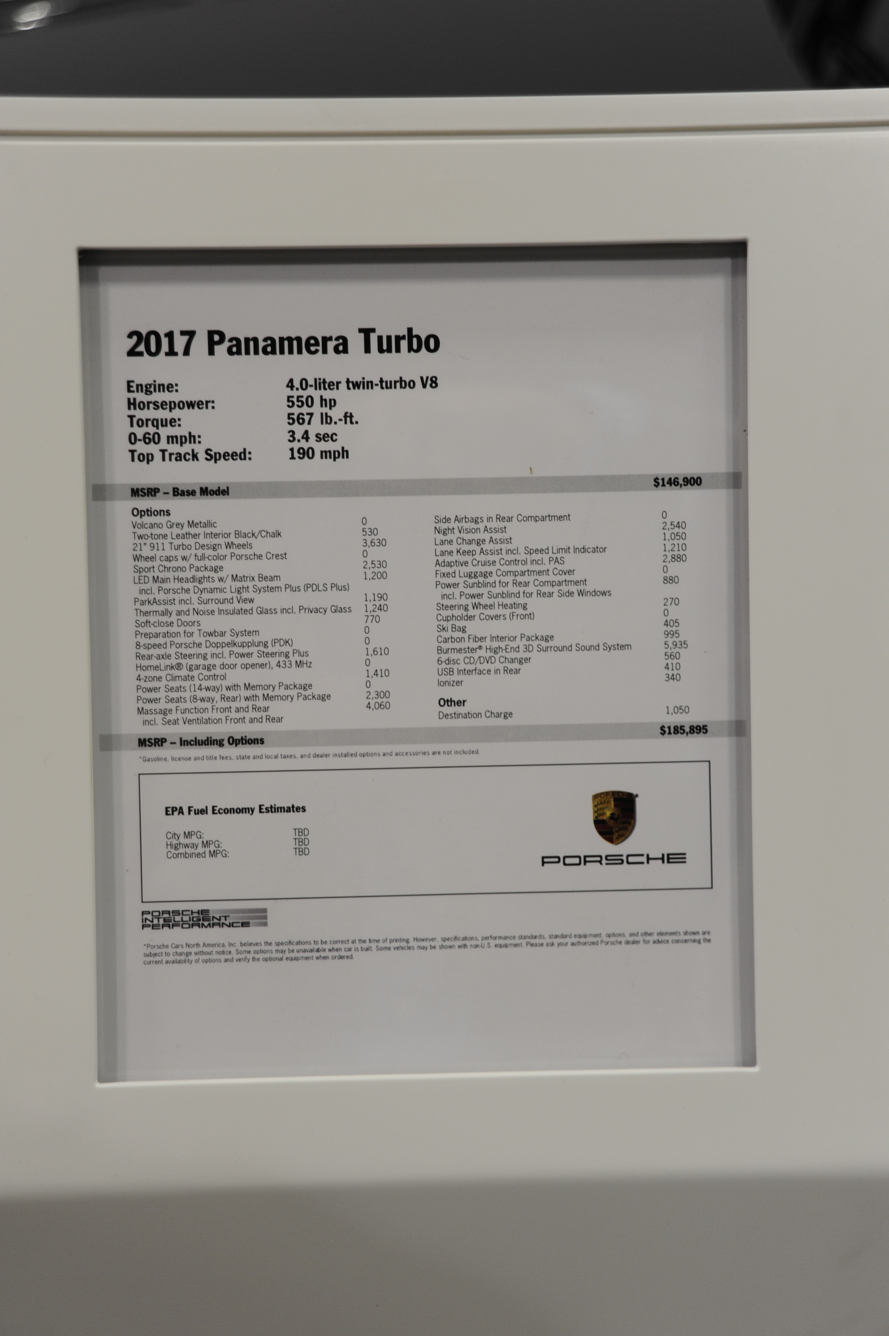 Porsche Panamera Turbo 2017 SF autoshow 2017